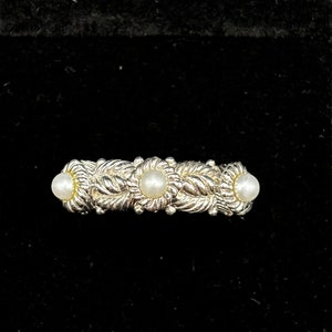 Vintage Judith Ripka pearl ring in sterling silver