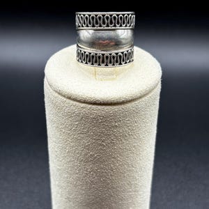 Vintage wide cigar band ring in sterling silver
