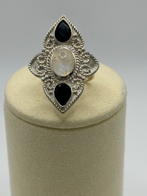 Vintage Silver Gemstone Ring - image 2