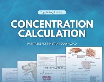 Concentration Calculation Study Notes | Veterinary Pharmacology | Animal Doctor | Vet Medical School | Veterinarian Students | Pet Physician