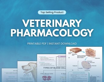 Appunti della guida allo studio di farmacologia veterinaria / Studenti veterinari / Infermiere veterinario / Medici veterinari / Download immediato del PDF / Medicina / Tecnico veterinario