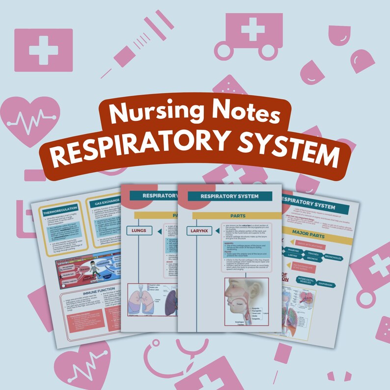 11 Pages Respiratory System Study Notes , Doctor Lecture , Nurse in the ...