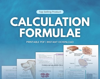Appunti di studio sulle formule di calcolo / Farmacologia veterinaria / Medico veterinario / Facoltà di medicina veterinaria / Studenti veterinari / Medico veterinario