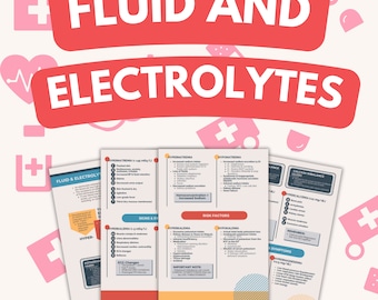 12 Pages Fluid and Electrolyte Imbalances Study Notes , Doctor Lecture , Nurse in the Making , Medicine , Practitioner ,Med College Student