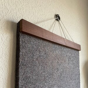 Acoustic Treatment - Real Wool - Dark Walnut - Danish Oil Finish - Handmade - Hardware Included - Easy Install - No Tools Required