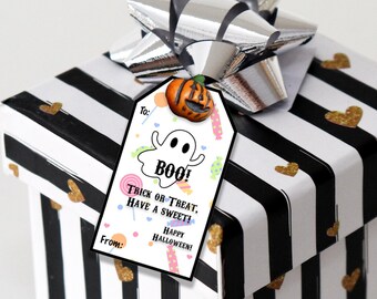 Halloween Printable Gift Tags | Ghost, Trick or Treat (Digital Download)