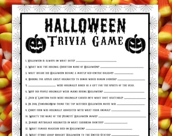 Halloween Trivia Game Printable | Adult Halloween Party Game | Halloween Printable