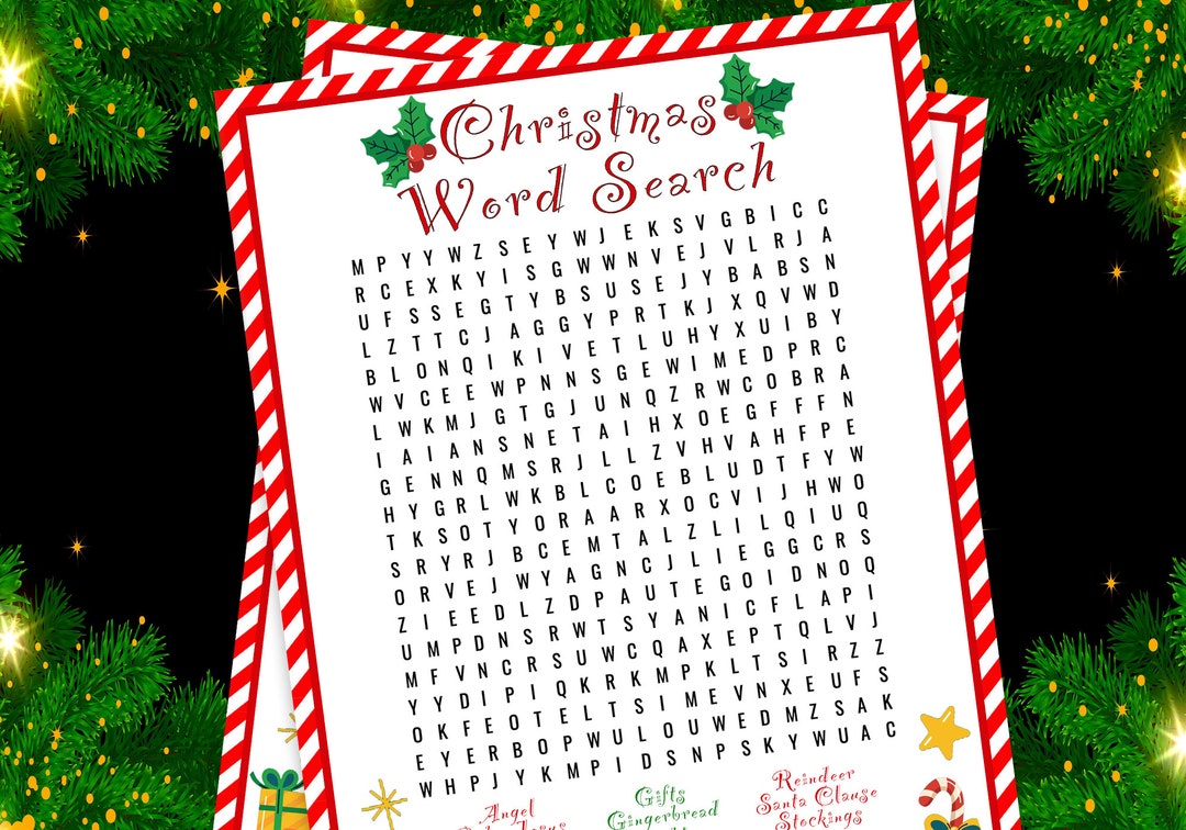 Christmas Word Search for Kids or Adults | Printable Word Search ...