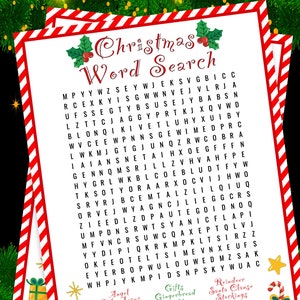 Christmas Word Search for Kids or Adults | Printable Word Search | Holiday Word Search Game | Holiday Printable | Christmas Game for Party