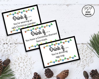 Christmas Drinking Game Printable | Drink If... | Christmas Party Games | Adult Drinking Game