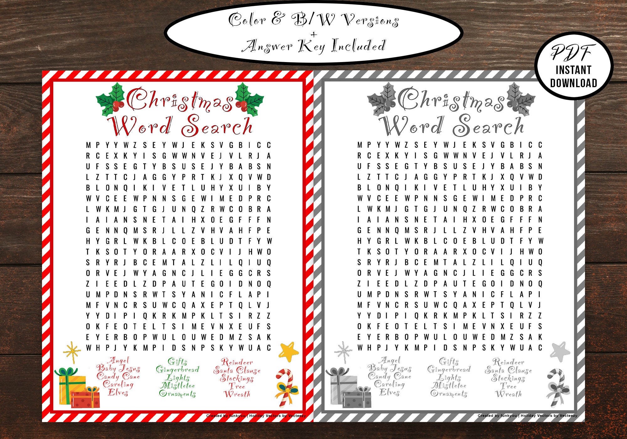 Christmas Word Search for Kids or Adults | Printable Word Search ...