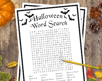 Halloween Printable Word Search | Halloween Word Search | Halloween Printable Game | Halloween Party Games