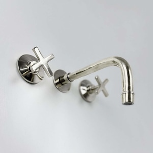 Polished Nickel Bathroom Faucet - Wall Mount Bathroom Faucets