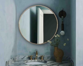Round Mirror - Handmade Circle Gold Brass Mirror