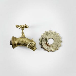 Wall Mount Faucet, Unlacquered Brass Water Tap