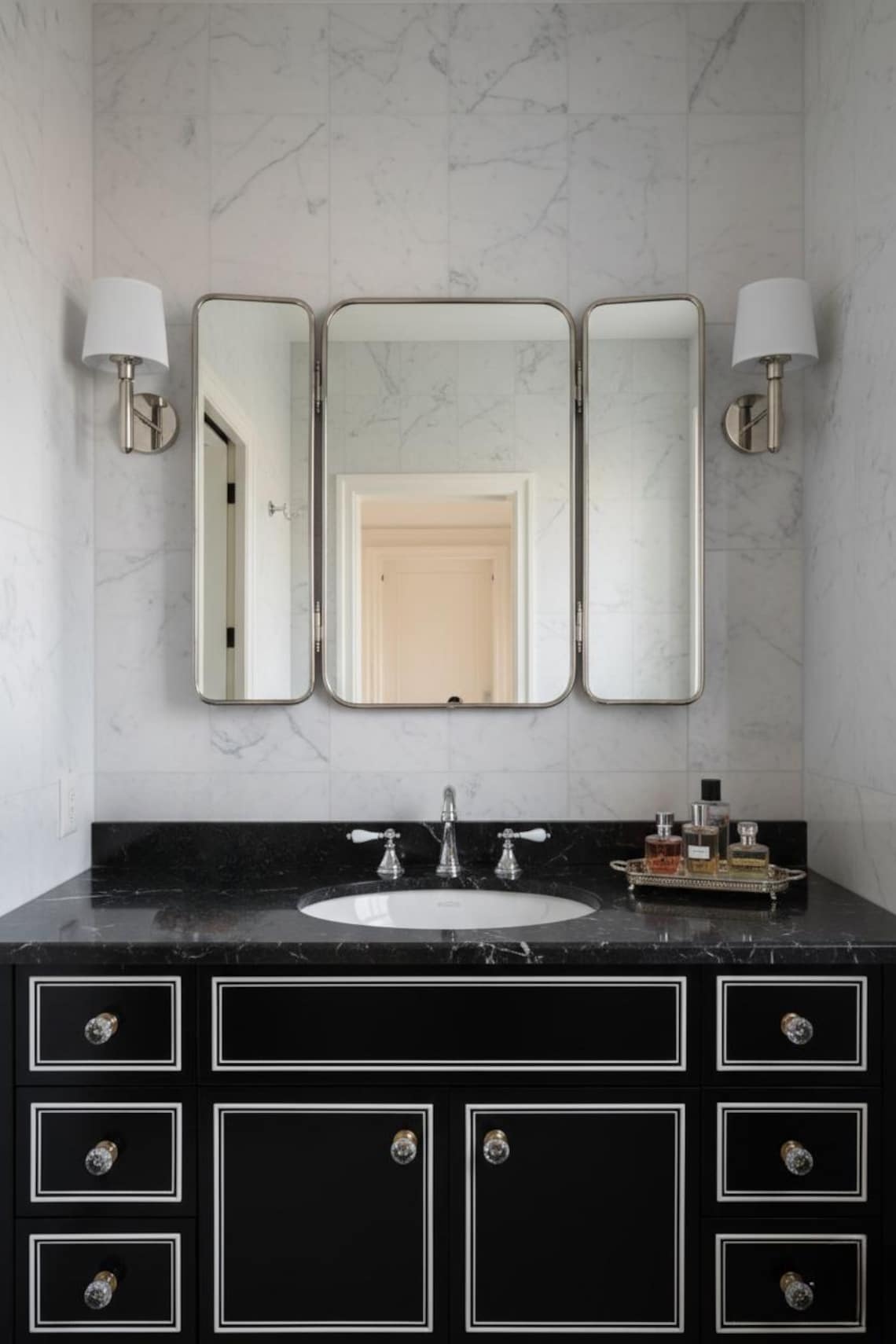 Tri Fold Brass Bathroom Mirror – Three Panel Triptych Vanity Mirror - Etsy