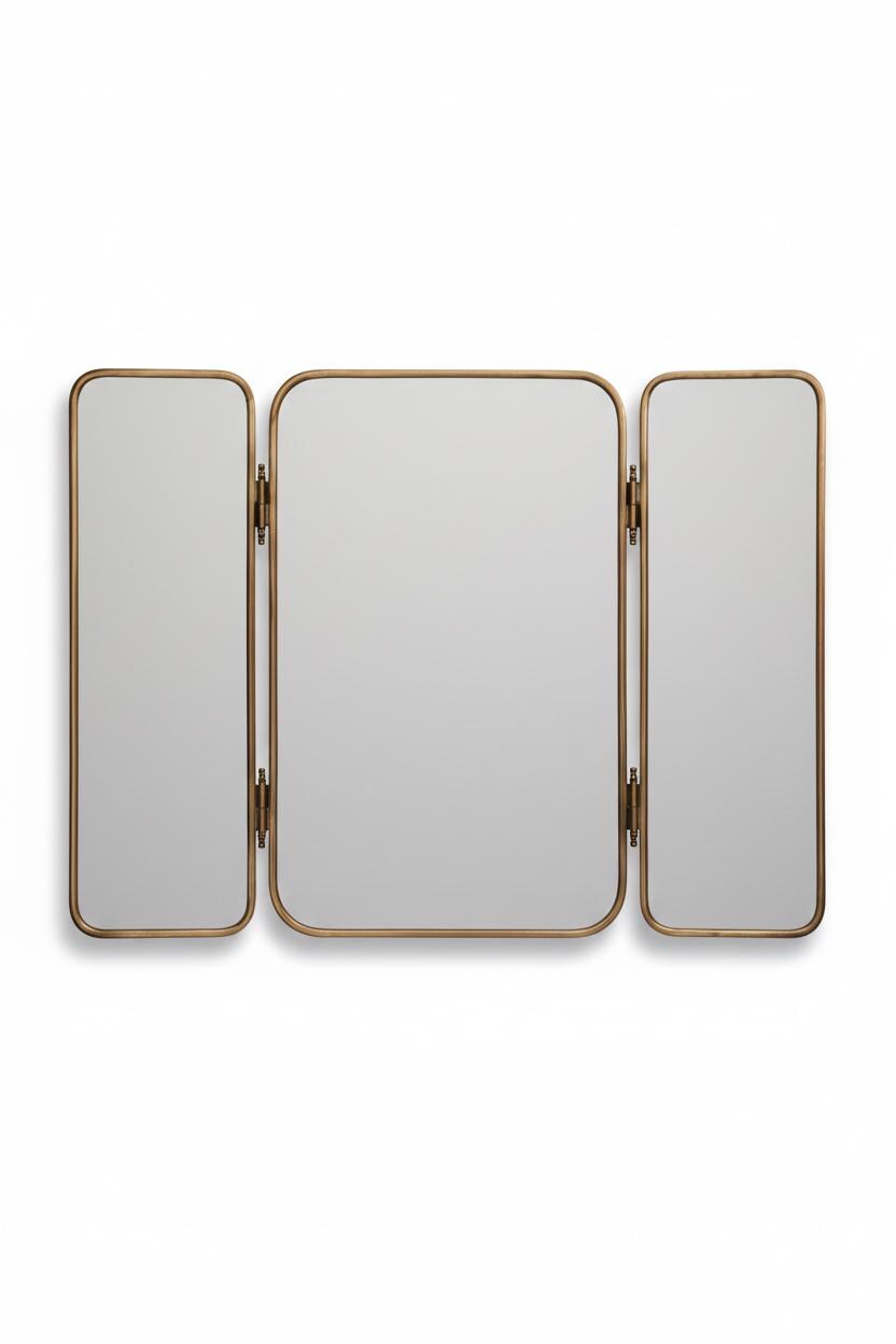 Tri Fold Brass Bathroom Mirror – Three Panel Triptych Vanity Mirror - Etsy