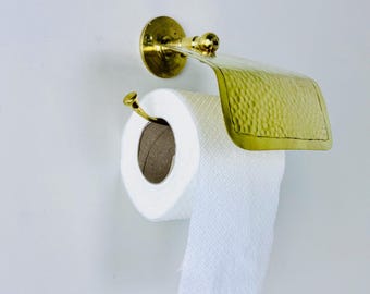 Suporte de papel higiênico de latão feito à mão: suporte de parede dourado para banheiro