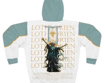 Hoodie, Unisex Pullover Hoodie (AOP), Lady Galadriel, Earendil, Lothlorien