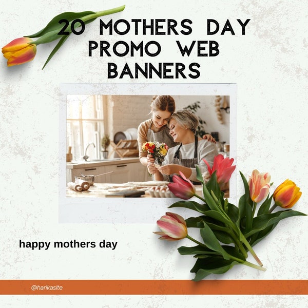 Mother's Day Sale Banners - 20 Digital PDF Templates, Easy-to-Edit for Shops & Services, Enhance Your Holiday Campaigns, Special Promo Gift
