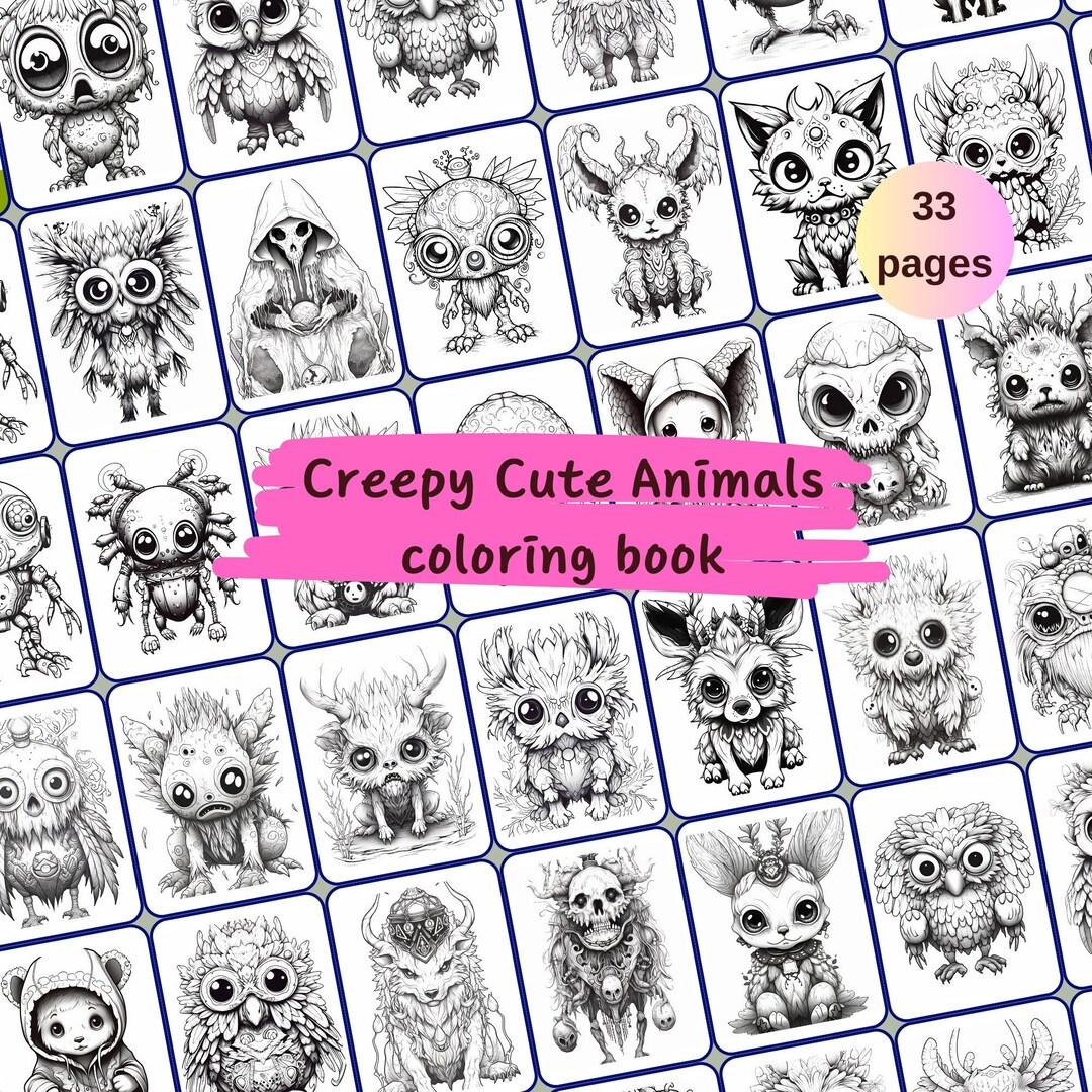 Unleash Your Creativity With Our Cute and Creepy Animal Coloring Book ...