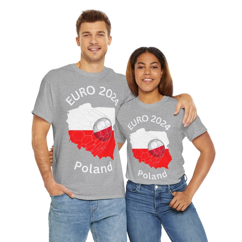 Unisex Heavy Cotton Tee-T-Shirt Frauen Männer Polenfässische Meister 2024 polnische Fußball-Mannschaft Bild 10