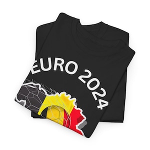 T-shirt unisexe en coton épais femmes hommes championnat de belgique euro 2024 équipe belge de football image 4