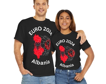 Unisex Heavy Cotton T-Shirt Damen Herren Albanien Albanien Championschip Euro 2024 albanische Mannschaft Fußball