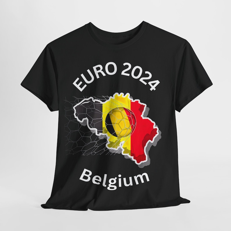 T-shirt unisexe en coton épais femmes hommes championnat de belgique euro 2024 équipe belge de football image 5