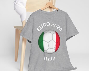 Unisex Heavy Cotton Tee-T-Shirt Frauen Männer italienische Cup Euro 2024 Italien Fußball-Mannschaft