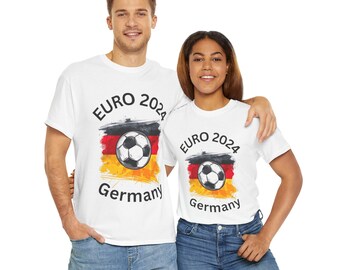 Unisex Heavy Cotton Tee t shirt Frauen Männer Fußball EM 2024 EM Frauen Männer