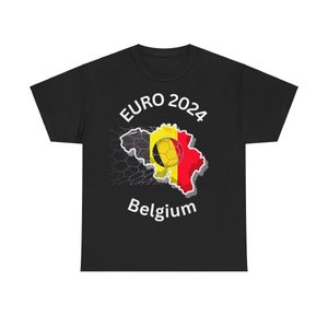 T-shirt unisexe en coton épais femmes hommes championnat de belgique euro 2024 équipe belge de football image 2