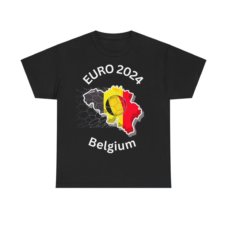 T-shirt unisexe en coton épais femmes hommes championnat de belgique euro 2024 équipe belge de football image 2
