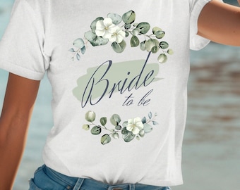 T-shirt chic de future mariée en eucalyptus - Tenue d'enterrement de vie de jeune fille