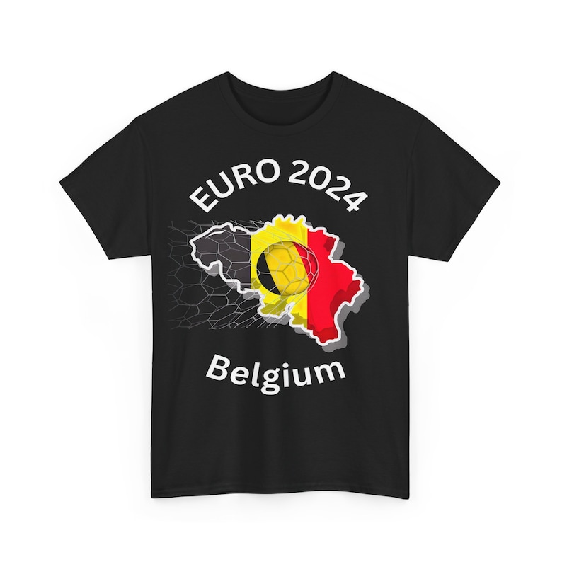 T-shirt unisexe en coton épais femmes hommes championnat de belgique euro 2024 équipe belge de football image 3