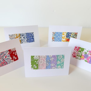 NOTECARDS artesanais Liberty of London cartões de tecido CONJUNTO de 5