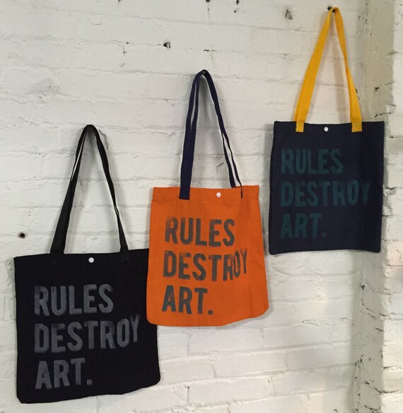 Items Similar To Rules Destroy Art Tote On Etsy items-similar-to-rules-destroy-art-tote-on-etsy