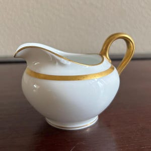 Vintage Rosenthal Balmoral Creamer: Selb-Bavaria Ivory Milk Jug with Gold Trim