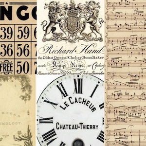 Roycycled Decoupage Paper Typography Blocks - Stock Close Out