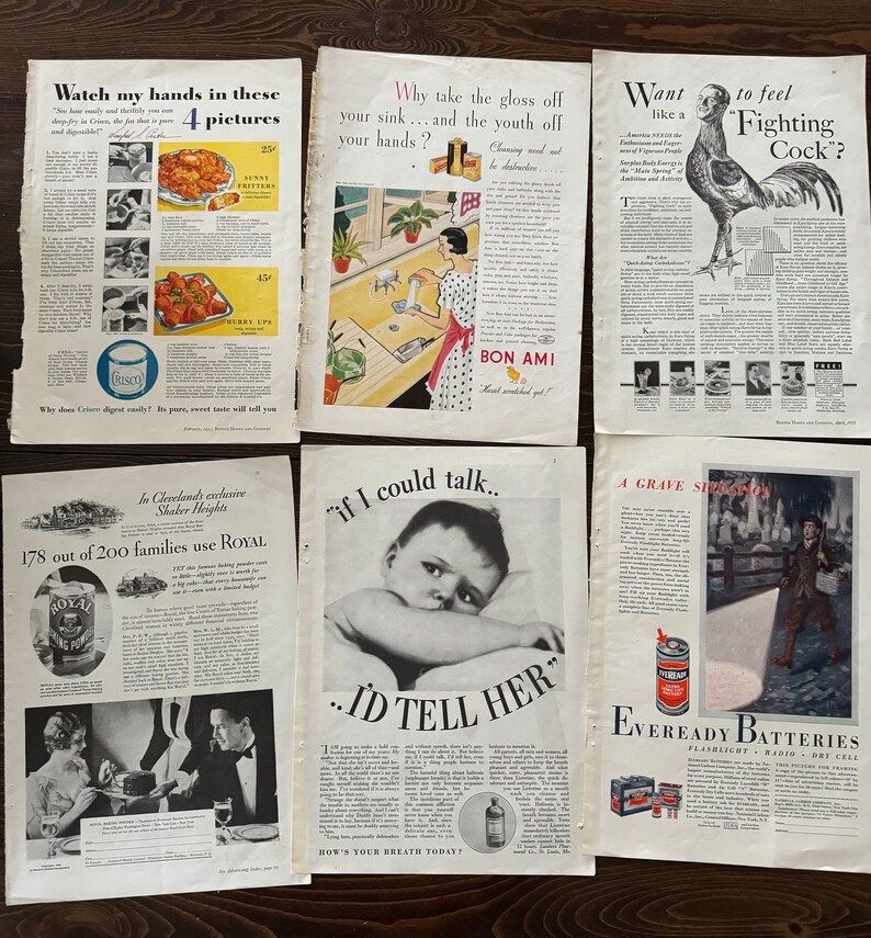 Large Assortment of 1930s Magazine Ads - Etsy