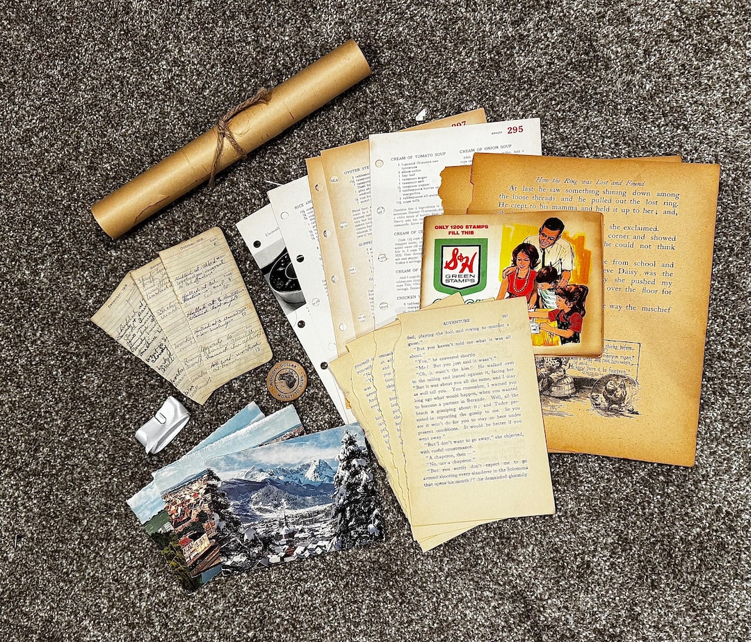 Vintage Ephemera Pack Junk Journal Supplies Antique Paper Bundle ...