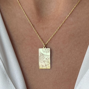 Collier plan de la ville · Bijoux personnalisés · Argent sterling 925 · Pendentif Berlin · Cadeau pour voyageur · Bijoux Dubaï · Chicago Montréal Madrid