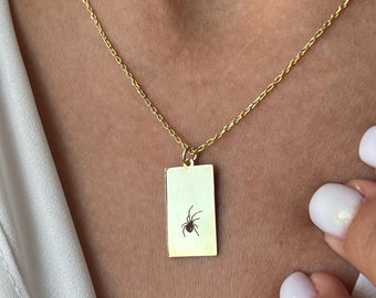 Spinketting: 14K vergulde sterlingzilveren halloweenhanger