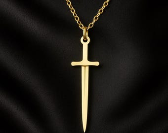 Sterling Silver Sword Necklace: Middle Age Jewelry Gift