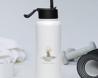 Edelstahltrinkflasche Edelstahl mit Strohdeckel