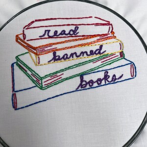Read Banned Books Embroidery Sampler or Patch