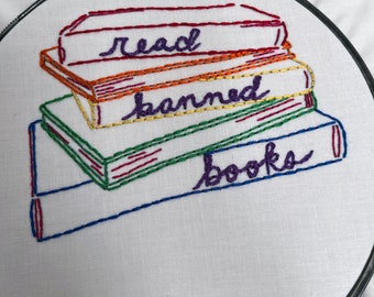 Read Banned Books Embroidery Sampler or Patch