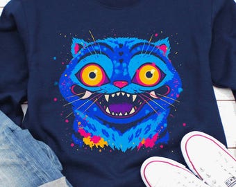 Tiger Derpy Kpop Demon Hunters Sweatshirt, Huntrix K-Pop Cat Demon Hunter Sweater, KPDH Tiger and Bird, Jinu KDH, Sussie Magpie, Rumi Gift