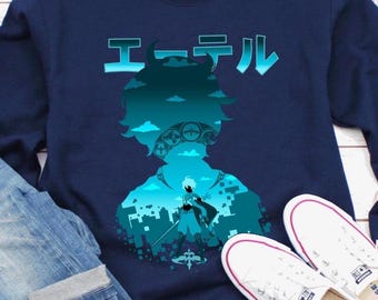 Aether Genshin Impact Anime Sweatshirt, Traveler Manga Sweater, Lumine, Starfell Sword, Amber, Japanese Anime Gaming Sweatshirts