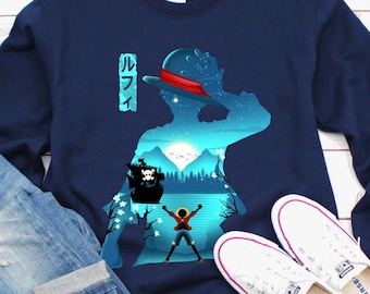 Luffy Haki Strohhut Sweatshirt, Joy Boy Monkey D Luffy One Piece Zahnrad Anime Pullover, Mugiwara, Ace, japanischer Piratenkönig Manga Sweatshirts